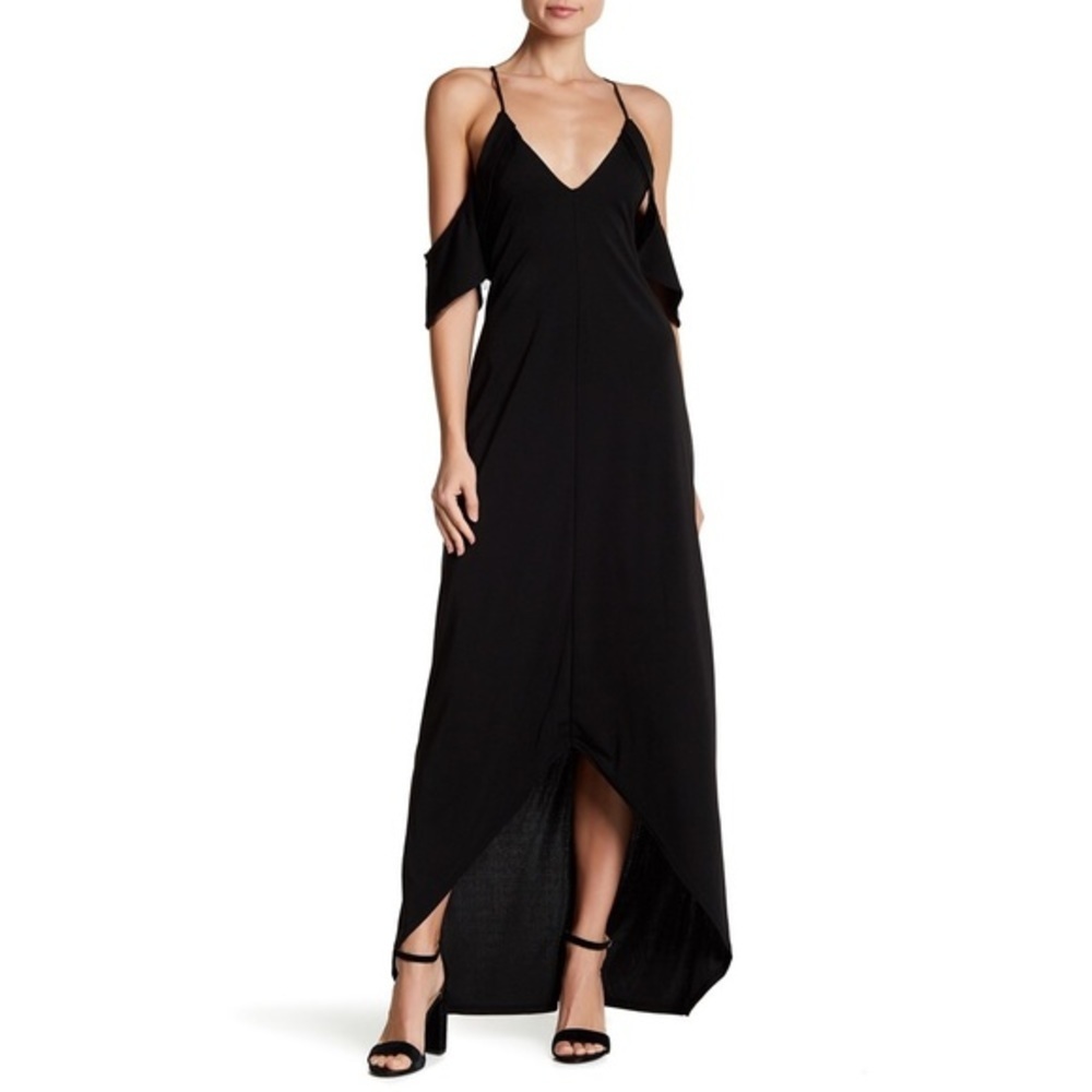 NWT ABS collection cold shoulder gown dress